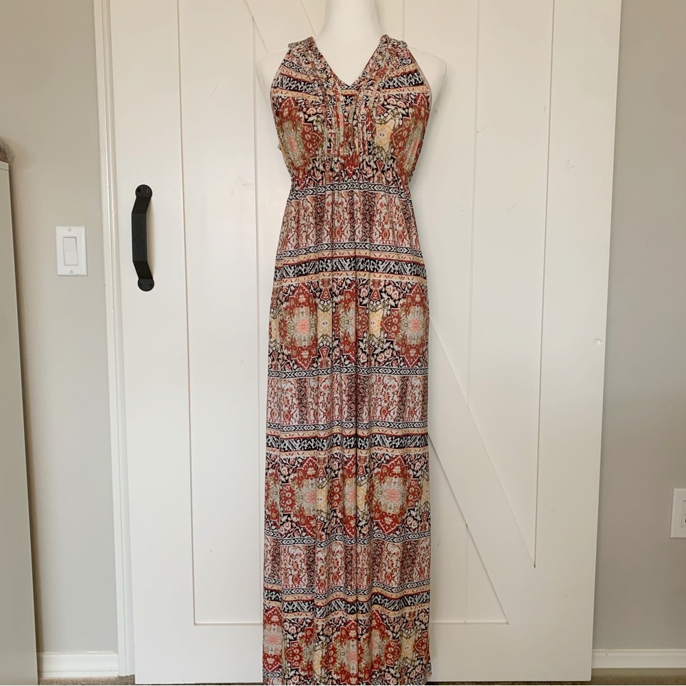 Style & Co Boho Moroccan Print Maxi Dress Size XS